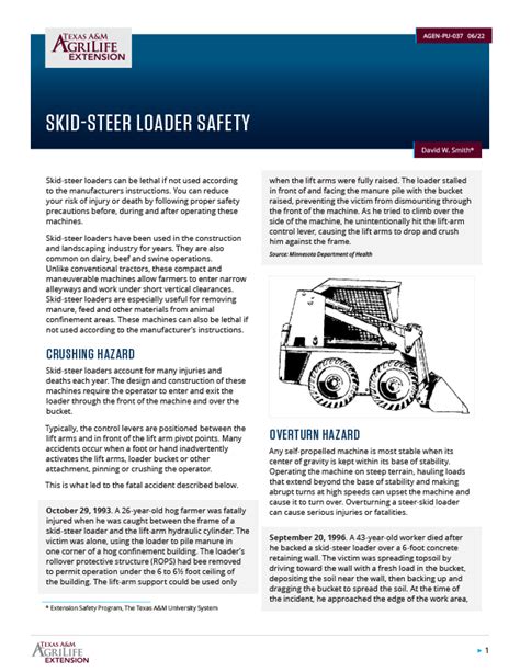 skid steer loader safety bulletin